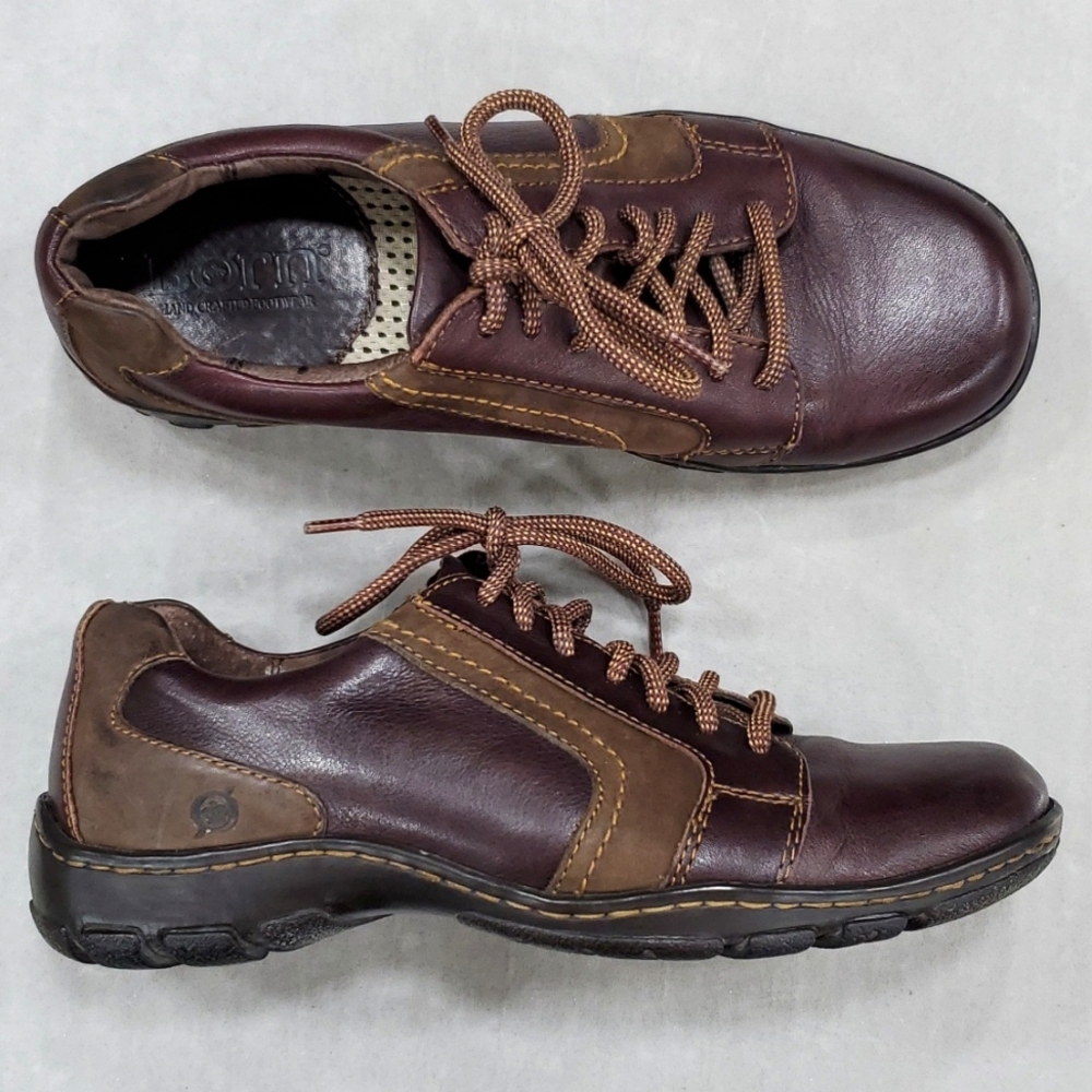 Born oxford shoes men's size 8.5 Bordeaux burgundy and brown leather